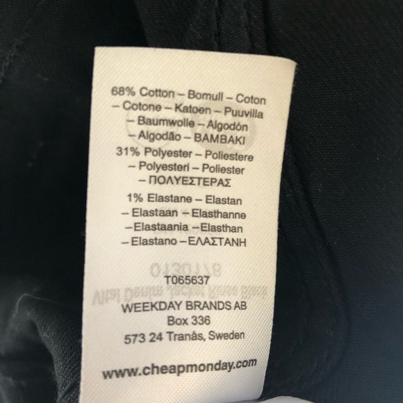 Cheap Monday Black Cropped Fitted Denim Jacket - Picture 4 of 4